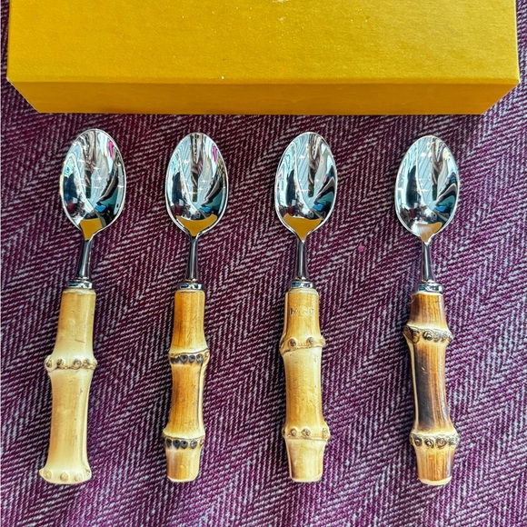 Alain Saint-Joanis Bamboo Handle Silver Spoons - Picture 1 of 2